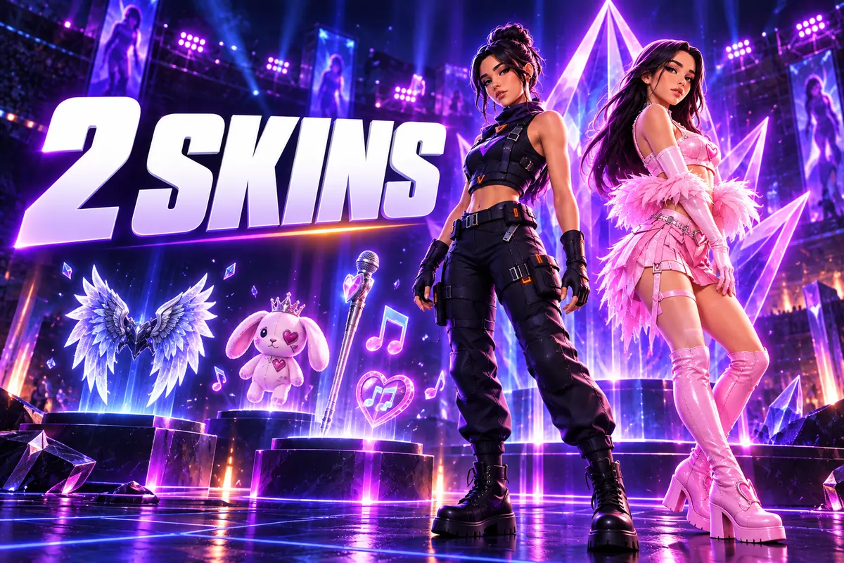 Deux tenues Madison Beer dans Fortnite avec leurs accessoires musicaux