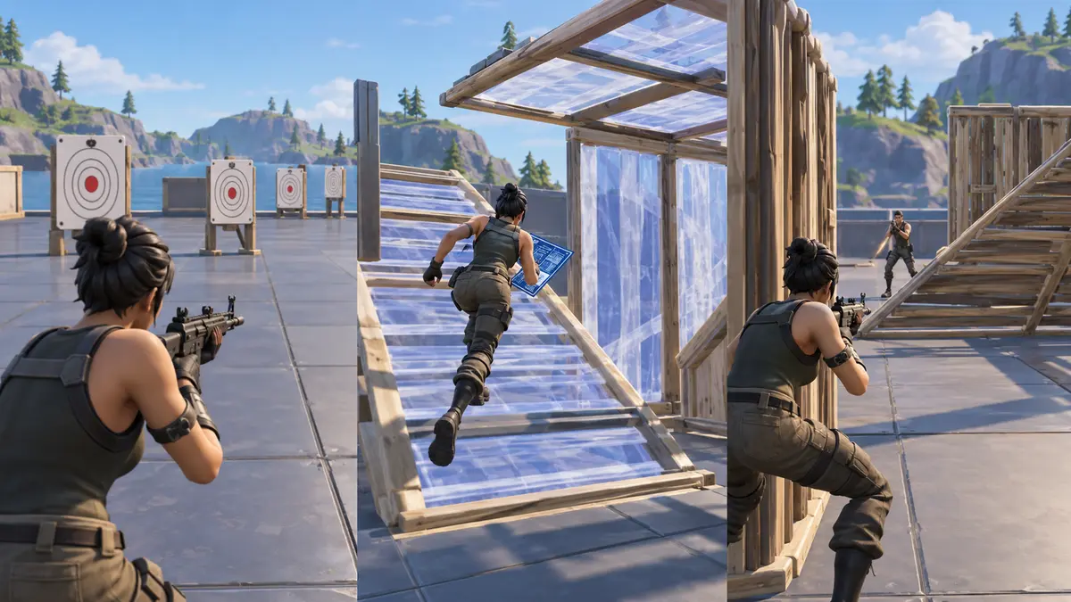 Routine d’échauffement Fortnite avec visée, construction protégée et duel réaliste